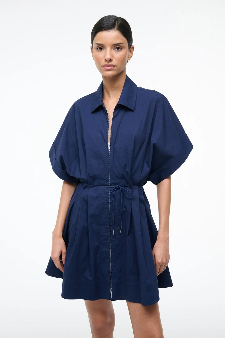 staud cori dress navy
