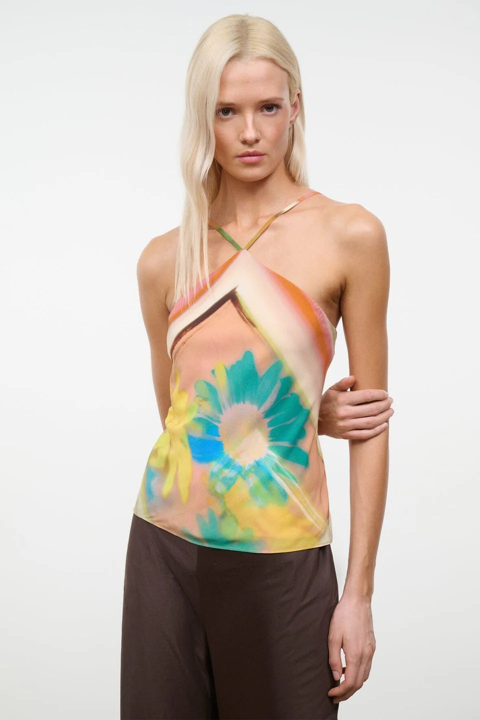 staud cubism top superbloom scarf