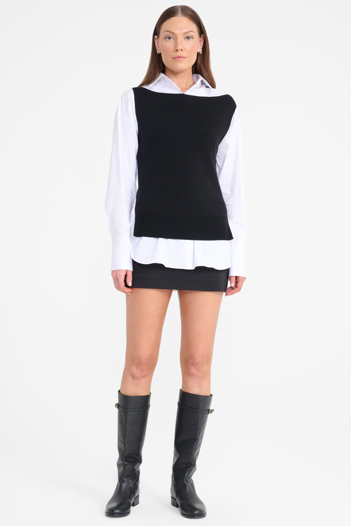 staud damian top black white