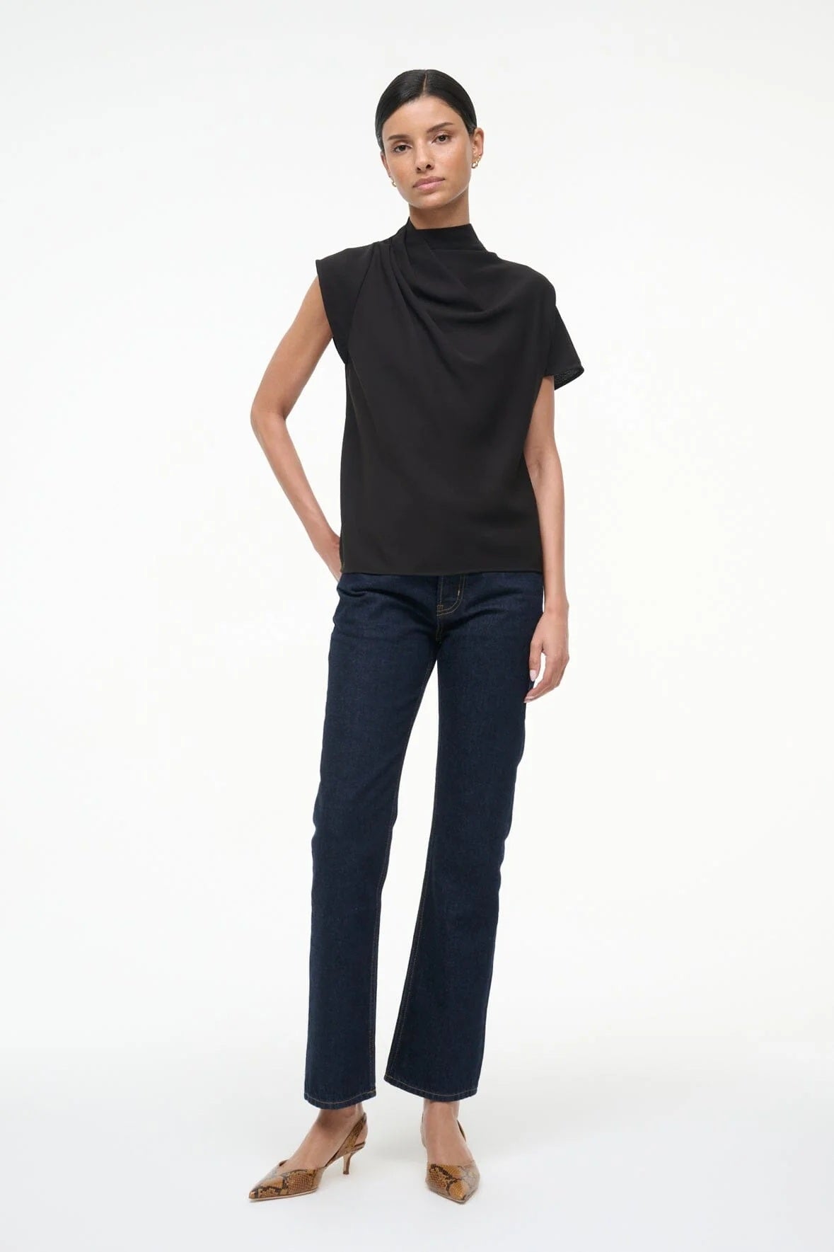 staud davina top black