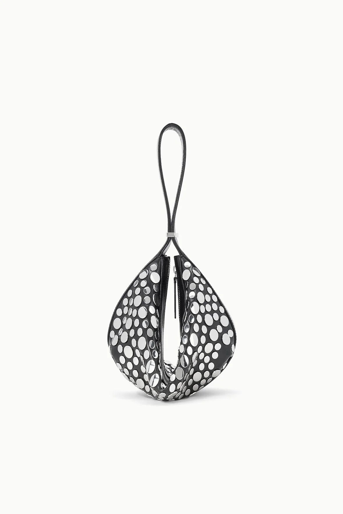 staud demy shoulder bag black rivets