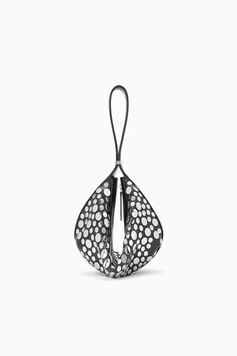 staud demy shoulder bag black rivets