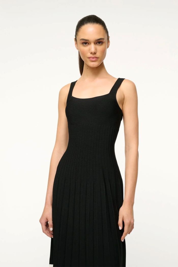 staud ellison dress black/ivory 