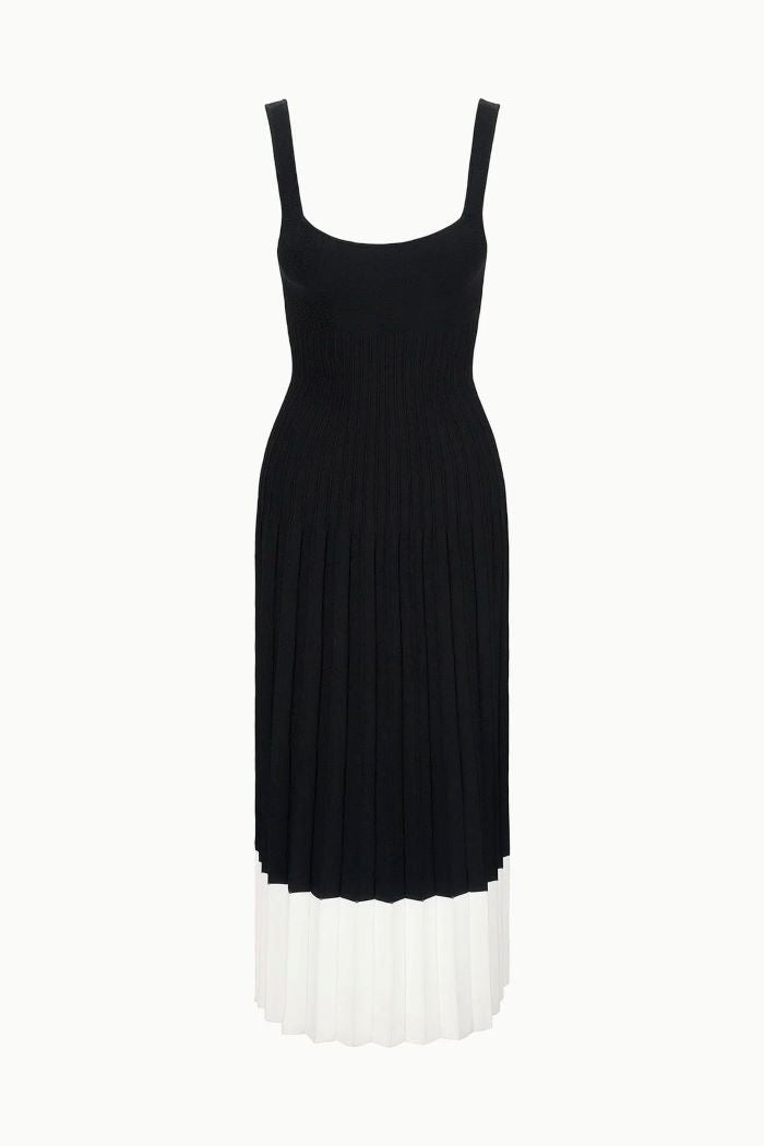 staud ellison dress black/ivory 