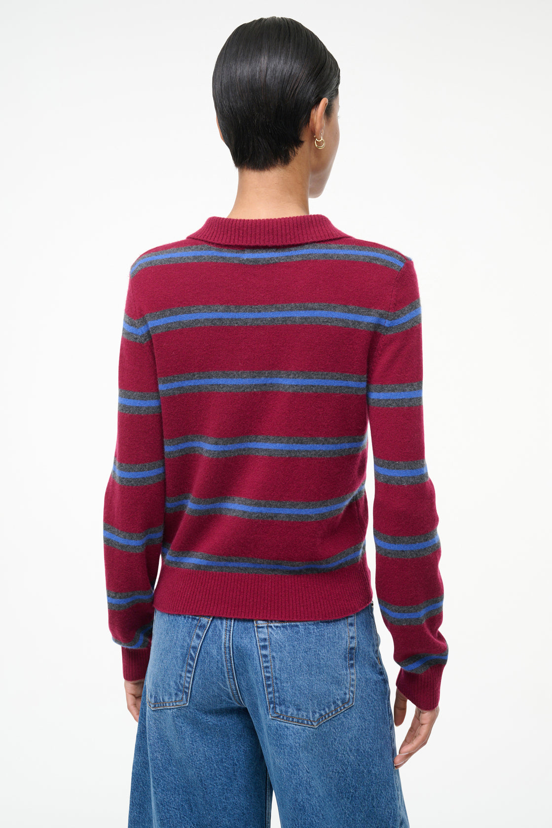 staud gemma sweater crimson stripe