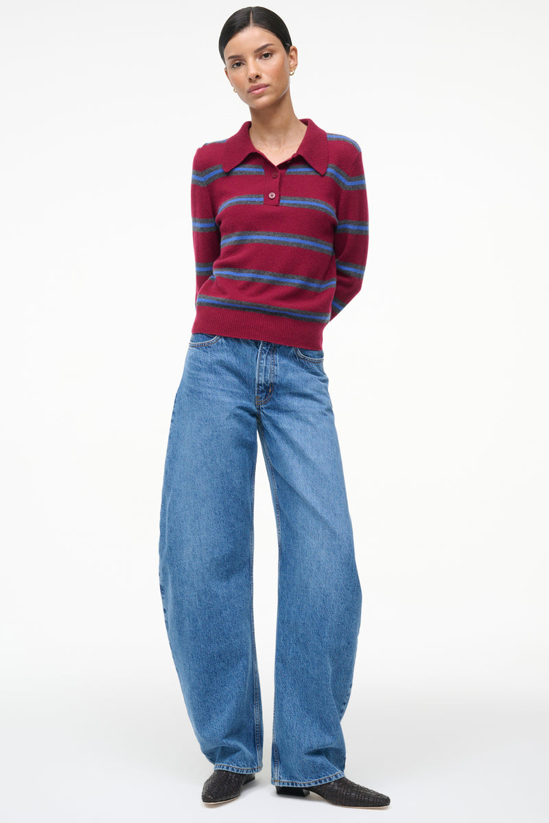 staud gemma sweater crimson stripe