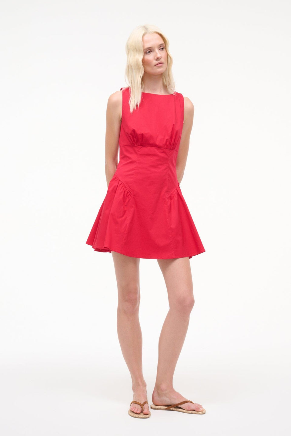 staud gwen mini dress cherry