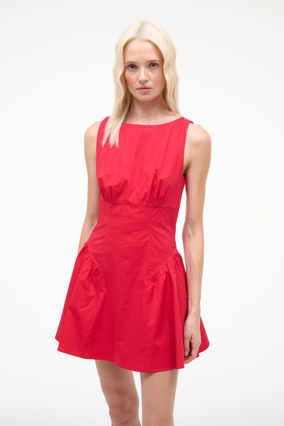 staud gwen mini dress cherry