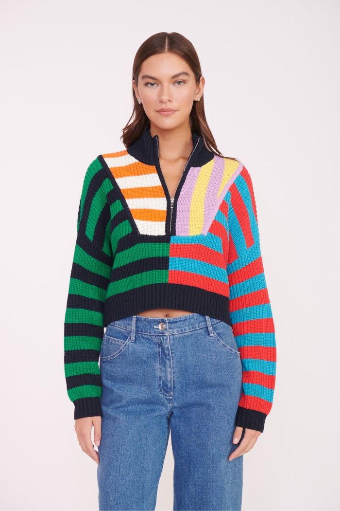 staud hampton sweater cabana stripe multi 