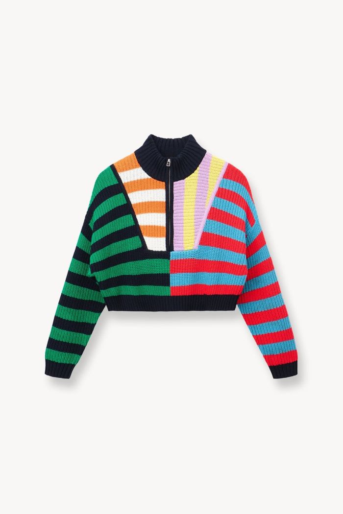 staud hampton sweater cabana stripe multi 