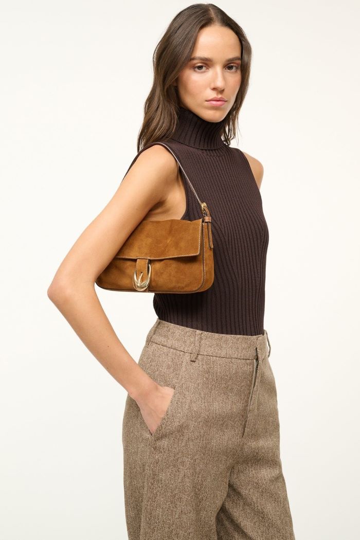 staud tan suede harlow bag