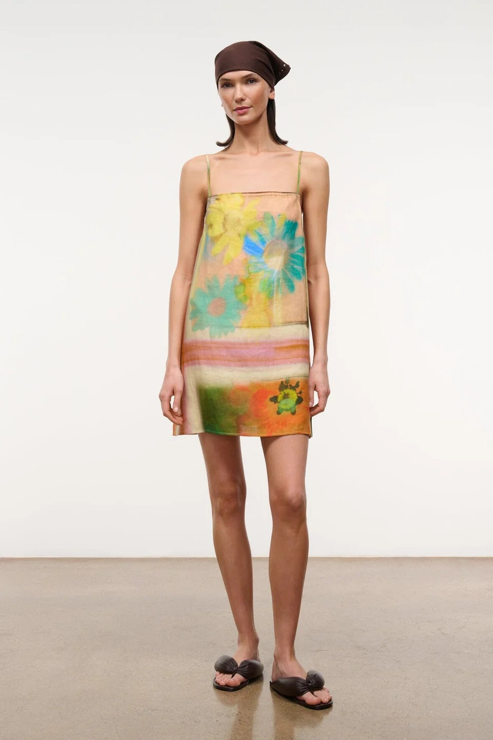 staud laura linen mini dress