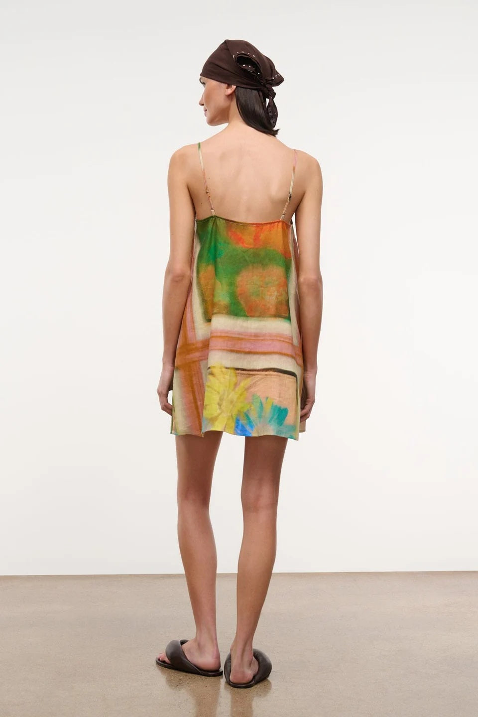 staud laura linen mini dress superbloom scarf