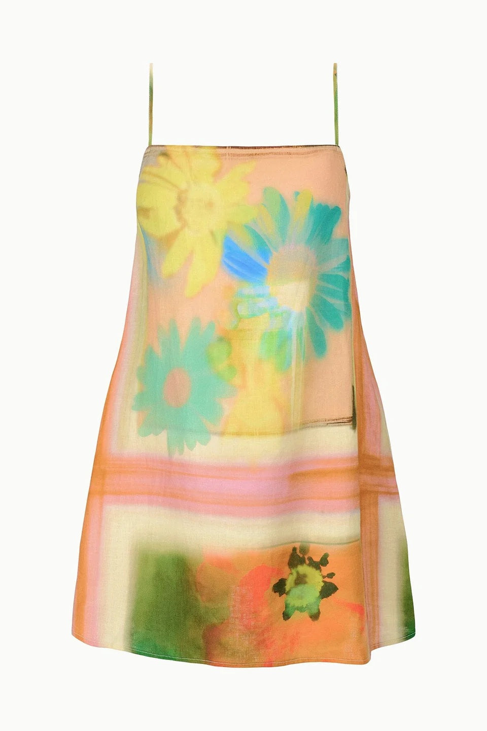 staud laura linen mini dress superbloom scarf