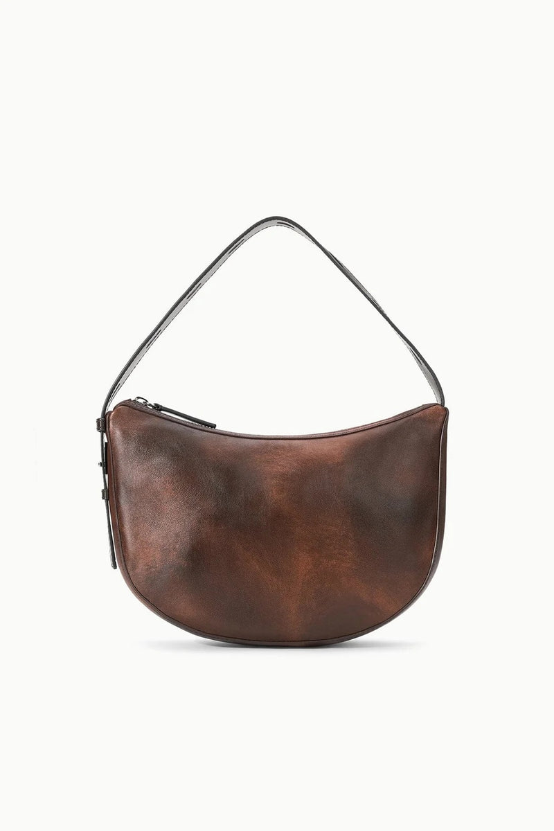 staud levi bag espresso distressed leather