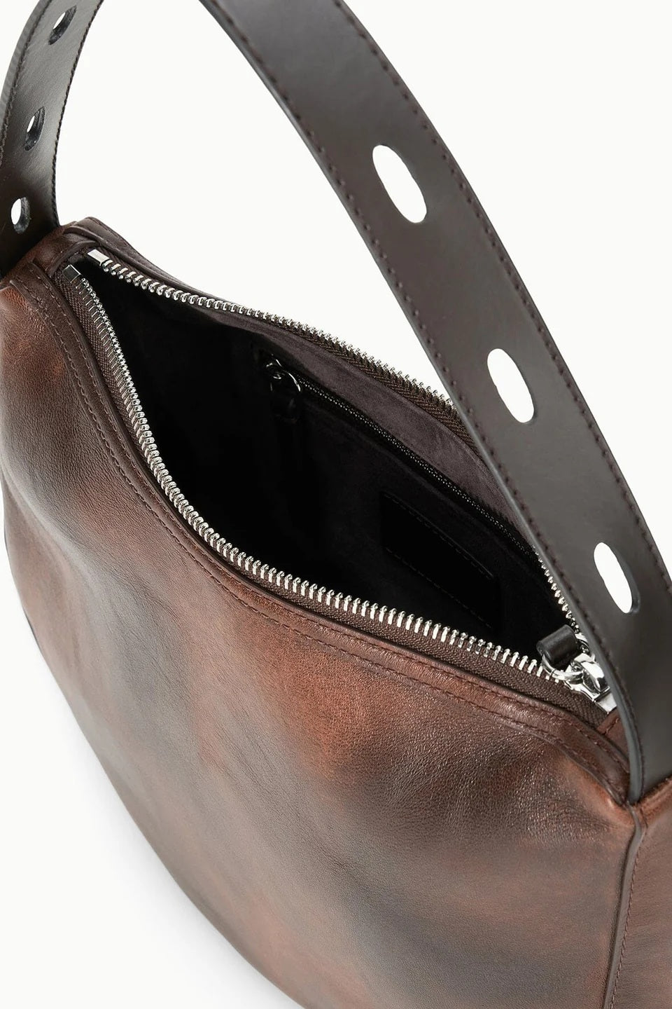 staud levi bag espresso distressed leather
