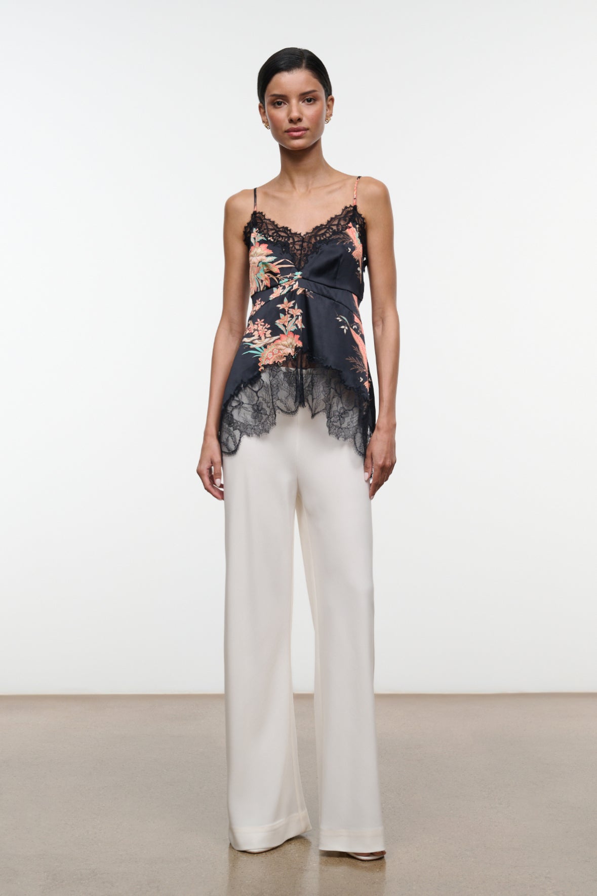 staud lina top tapestry noir