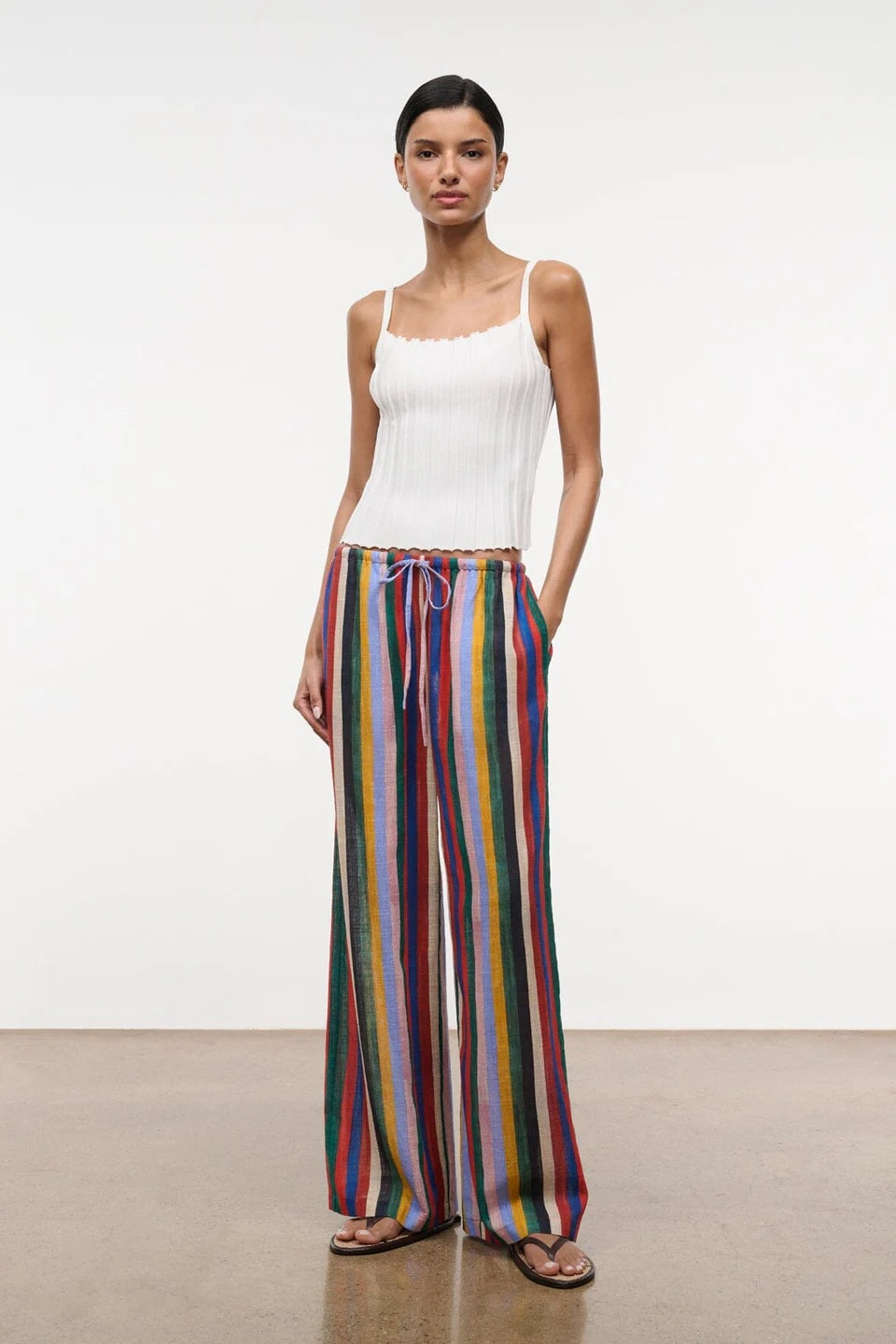 staud mateo pant artist stripe