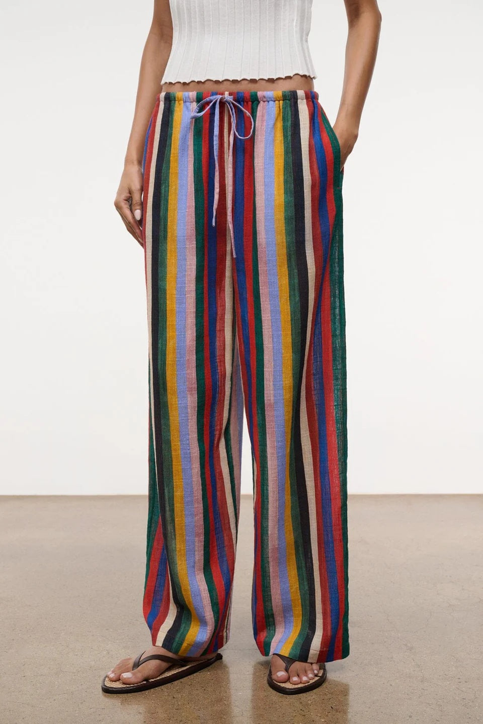 staud mateo pant artist stripe