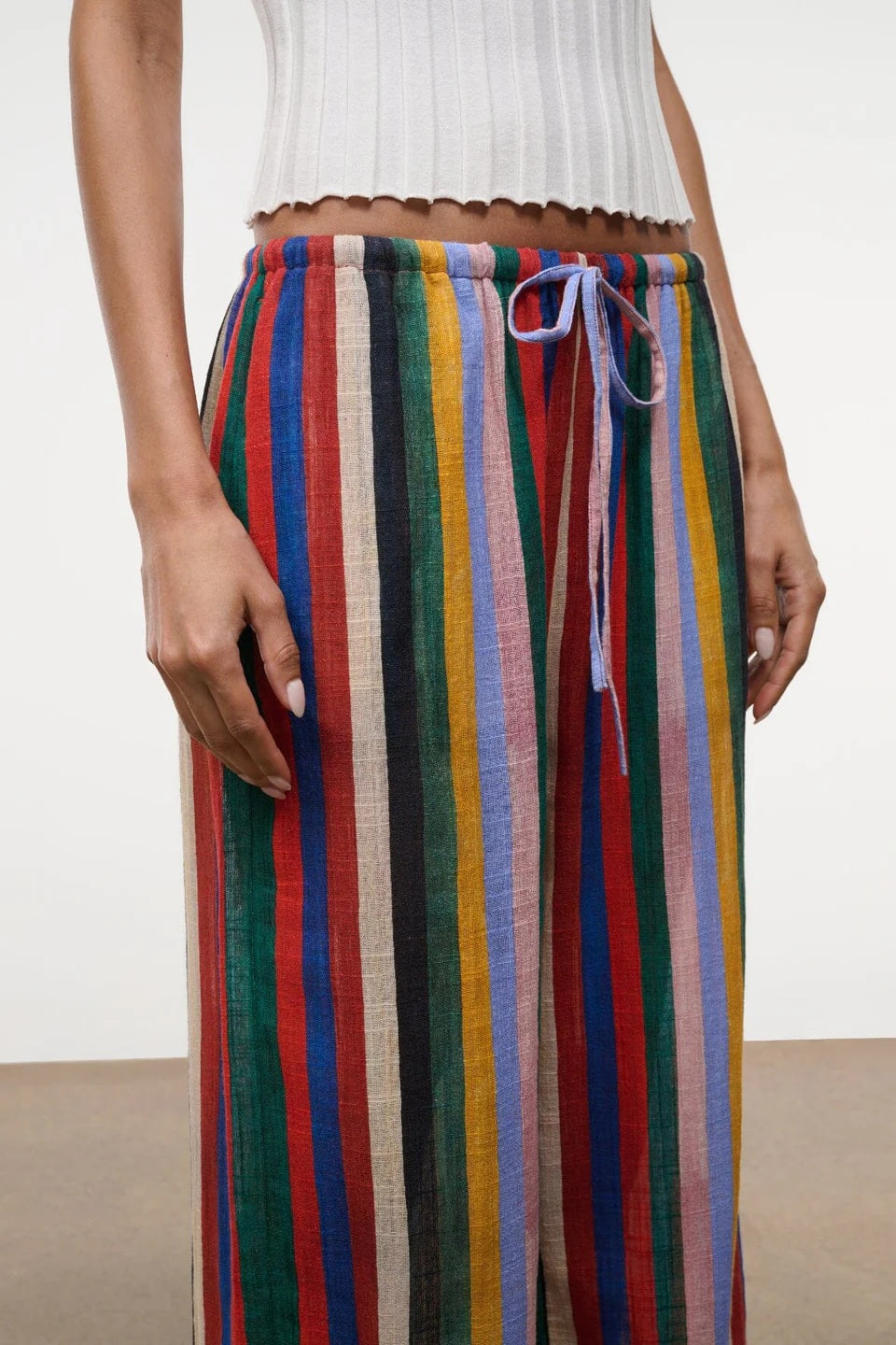staud mateo pant artist stripe