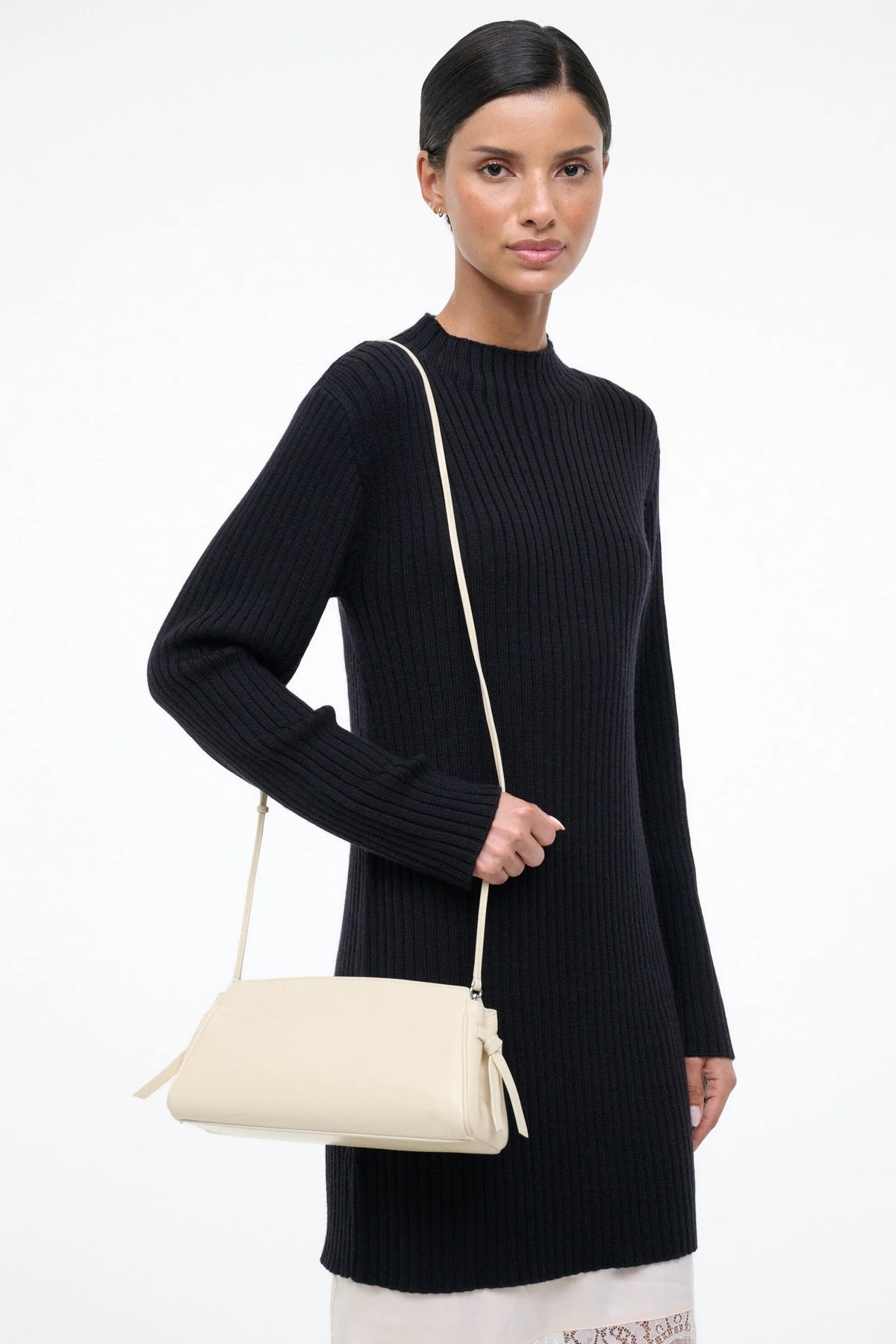 staud maude convertible clutch cream