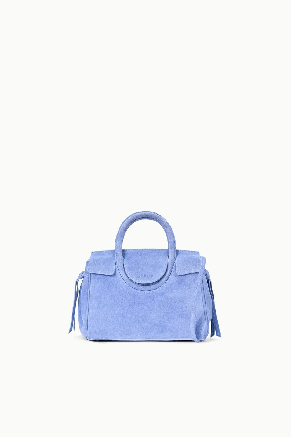 staud maude mini carryall cielo suede