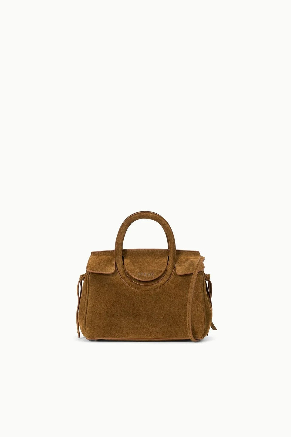 staud maude mini carryall cigar suede