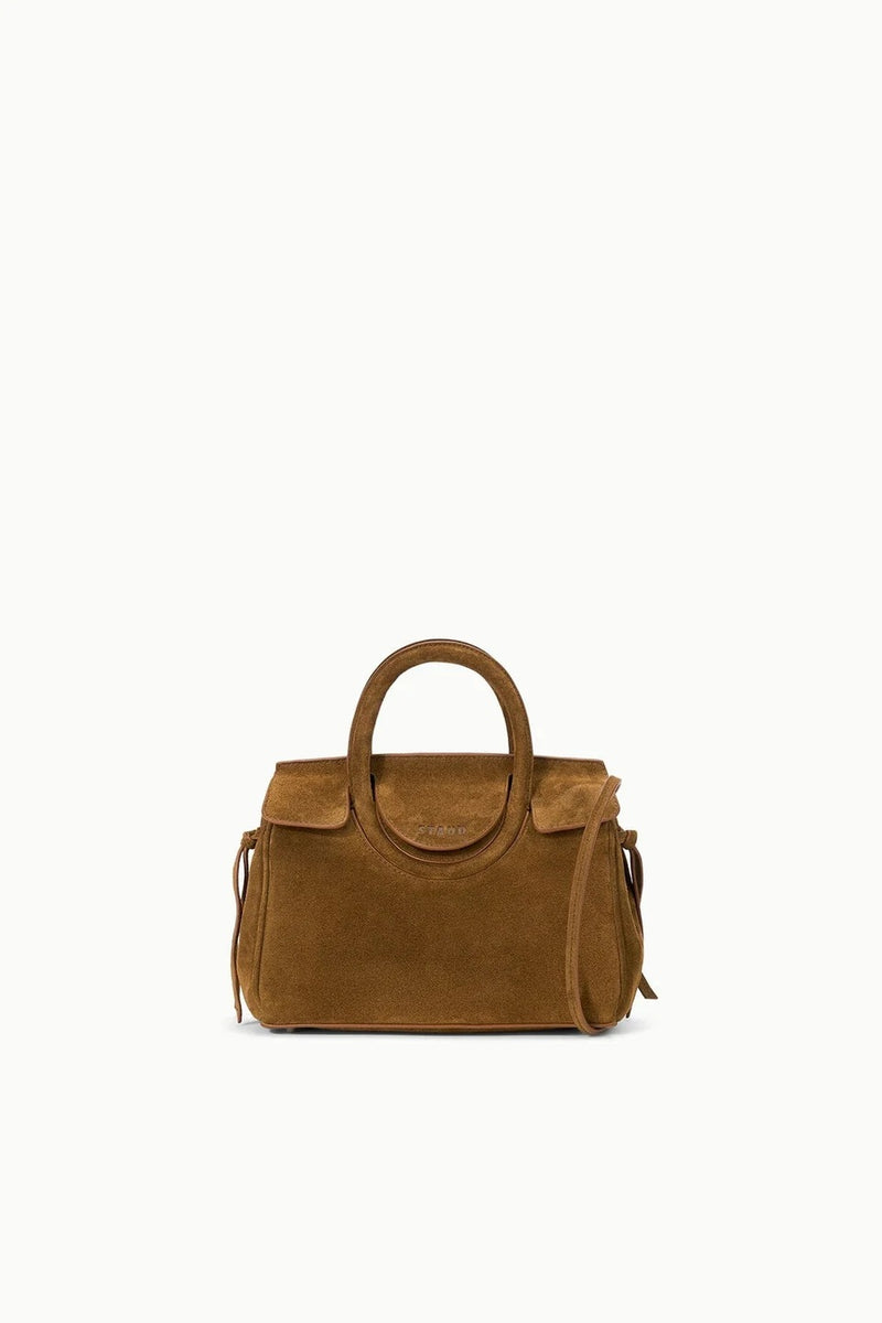 staud maude mini carryall cigar suede