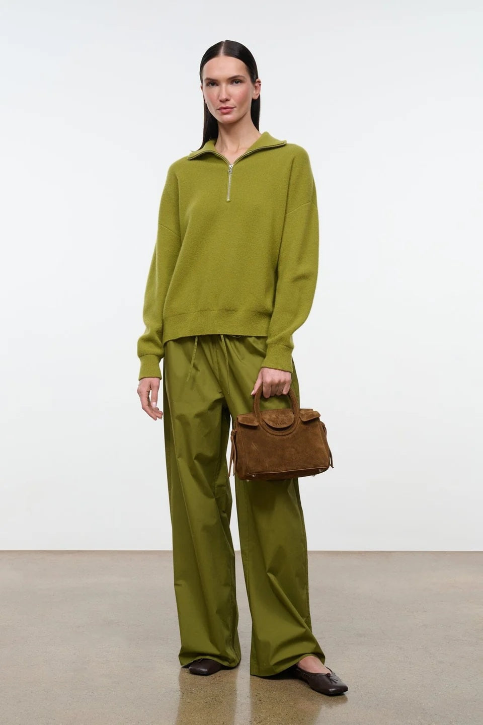 staud maude mini carryall cigar suede
