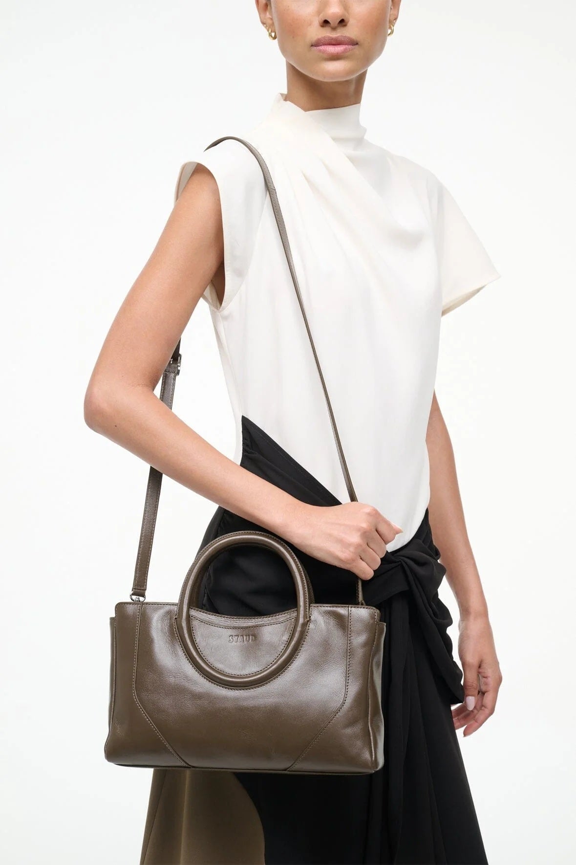 staud maude mini satchel truffle