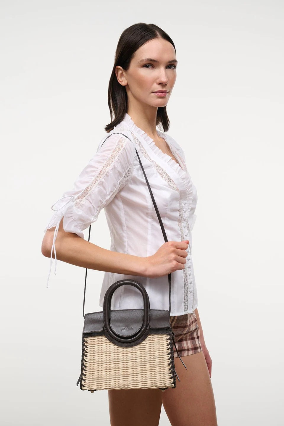 staud maude mini carryall espresso wicker