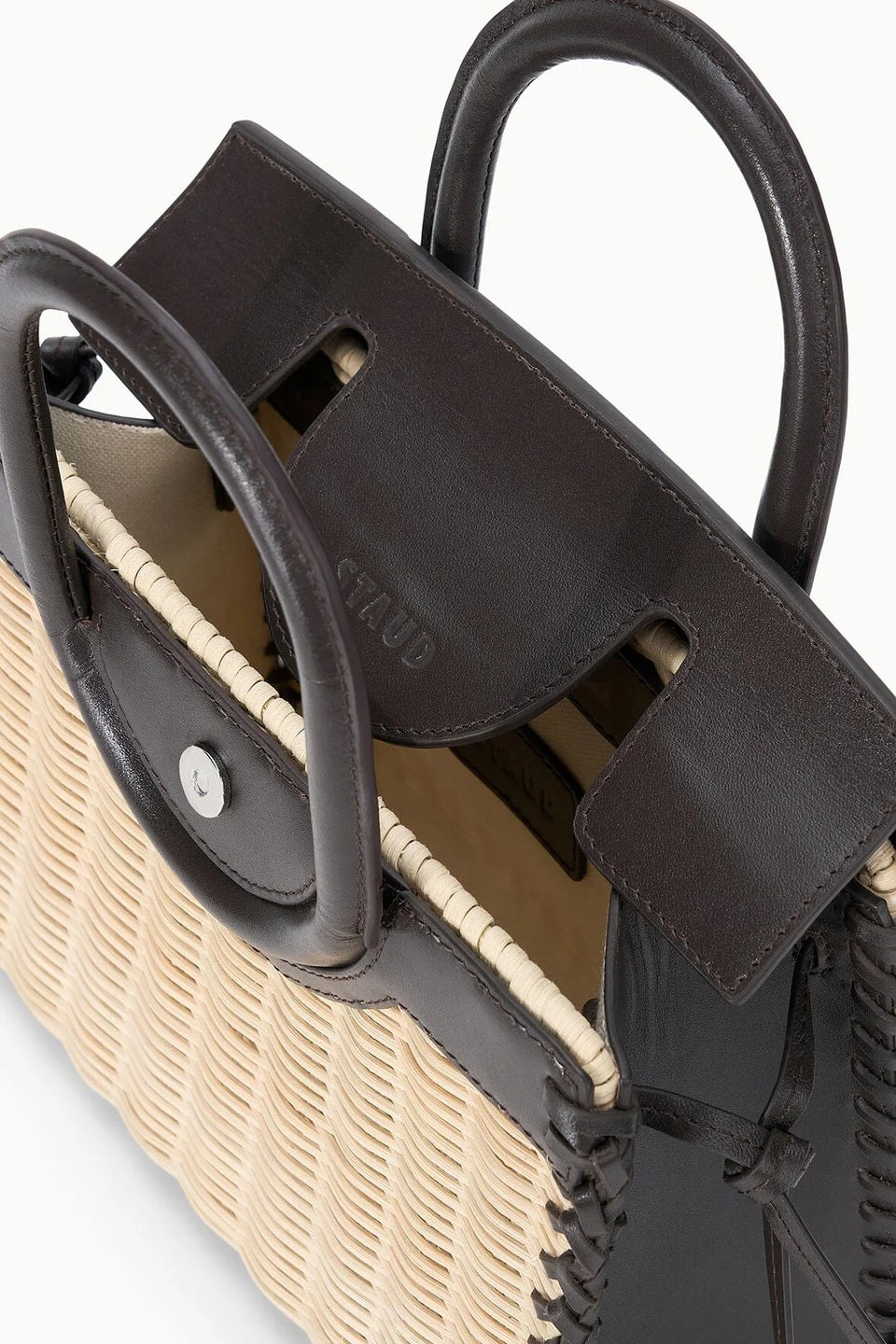 staud maude mini carryall espresso wicker