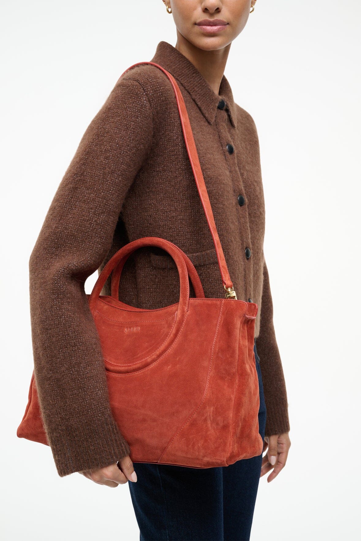 staud maude satchel auburn