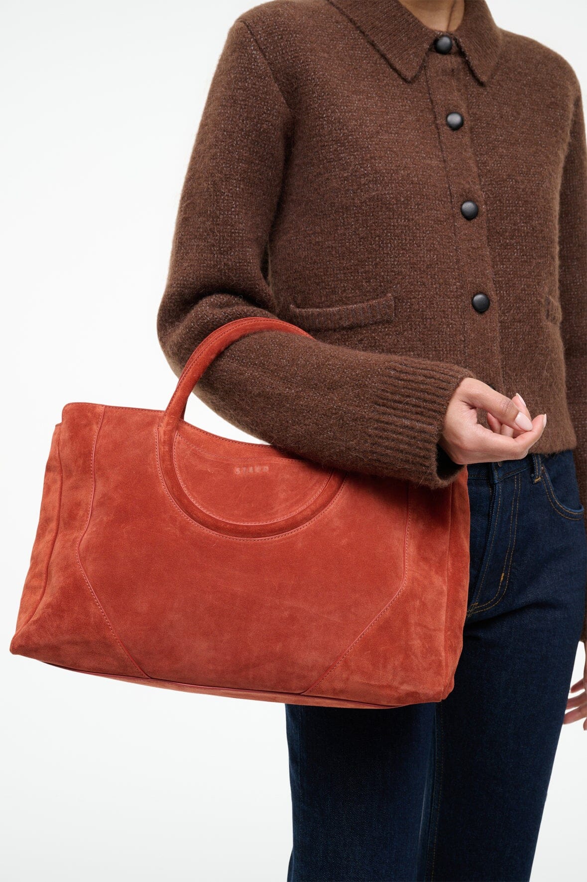 staud maude satchel auburn