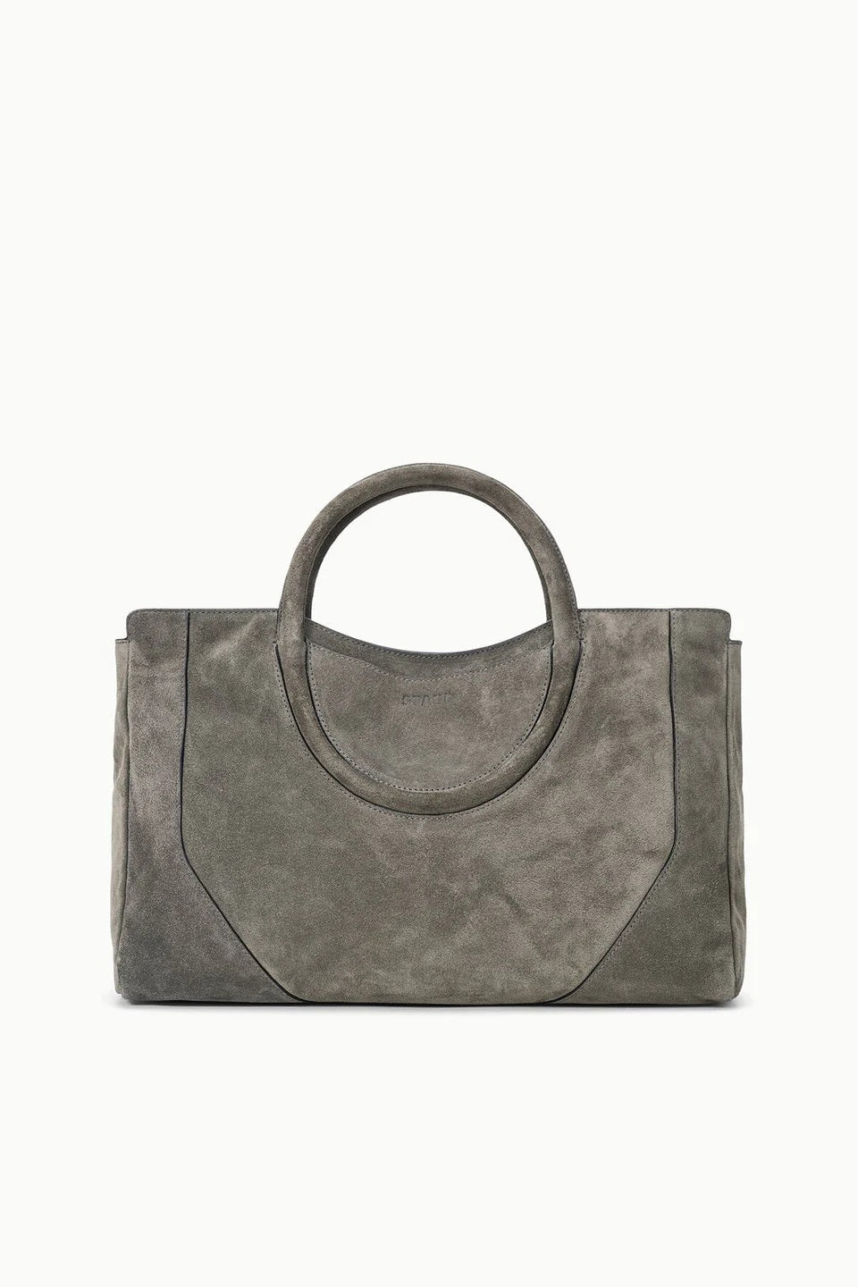 staud maude satchel storm suede