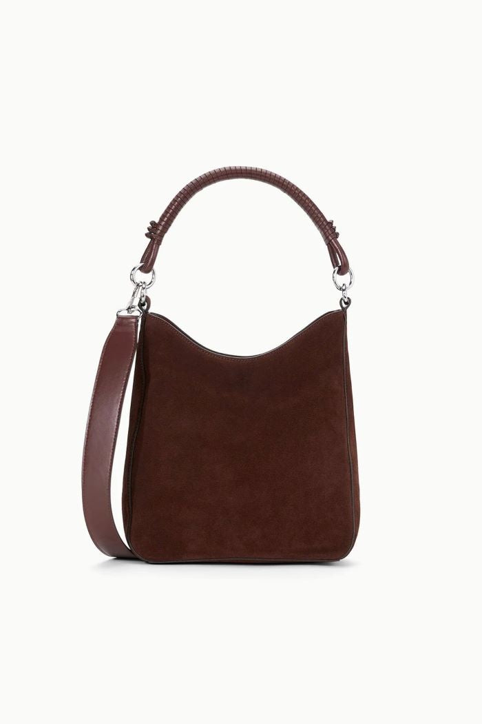 staud mel bag mahogany suede 