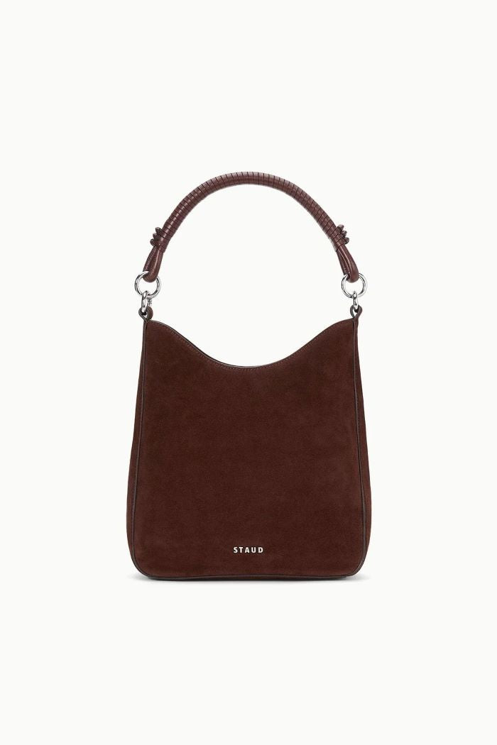 staud mel bag mahogany suede