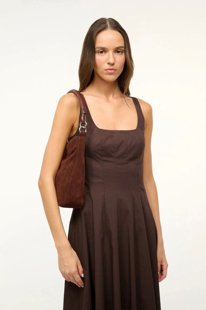 staud mel bag mahogany suede