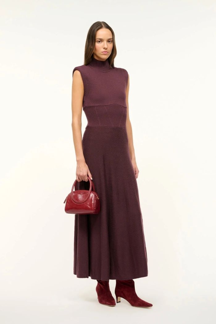 staud maude mini bowler bag pinot