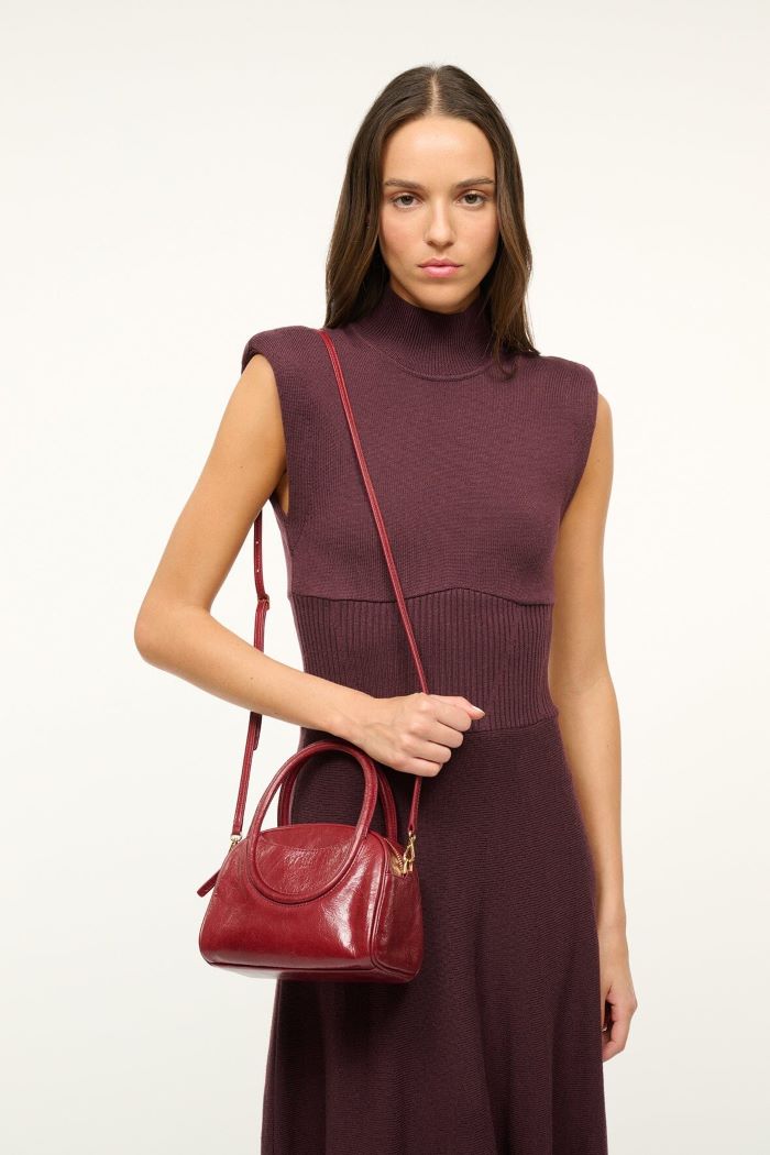 staud maude mini bowler bag pinot