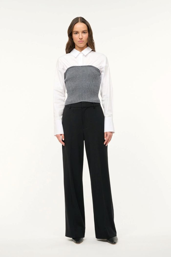 staud o'keefe top charcoal white 