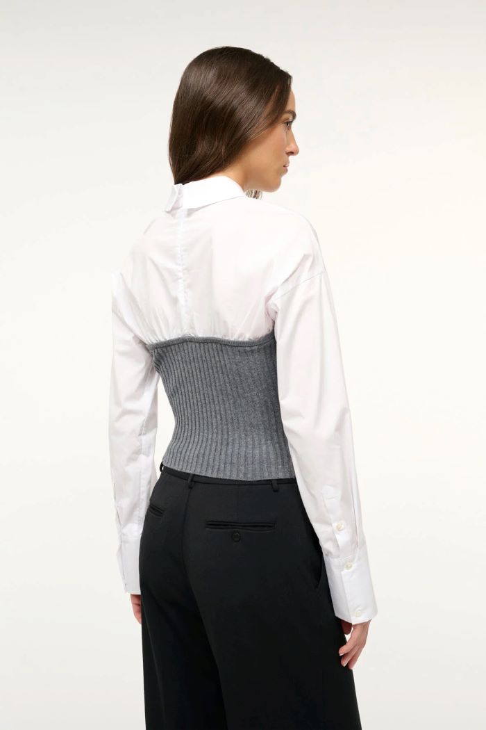 staud o'keefe top charcoal white 