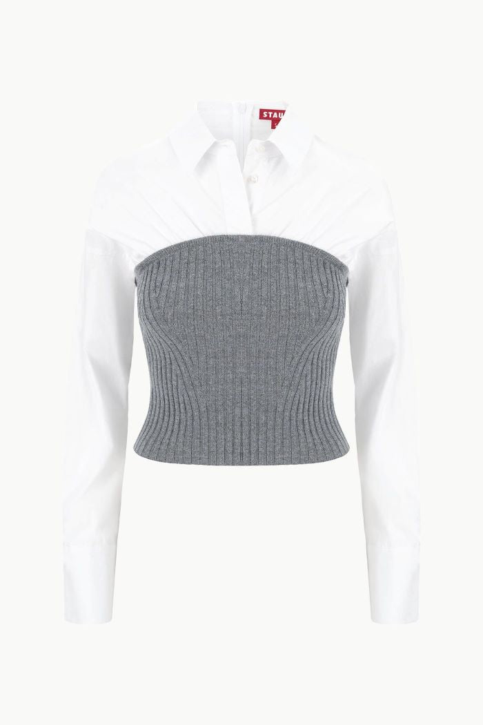 staud o'keefe top charcoal white 