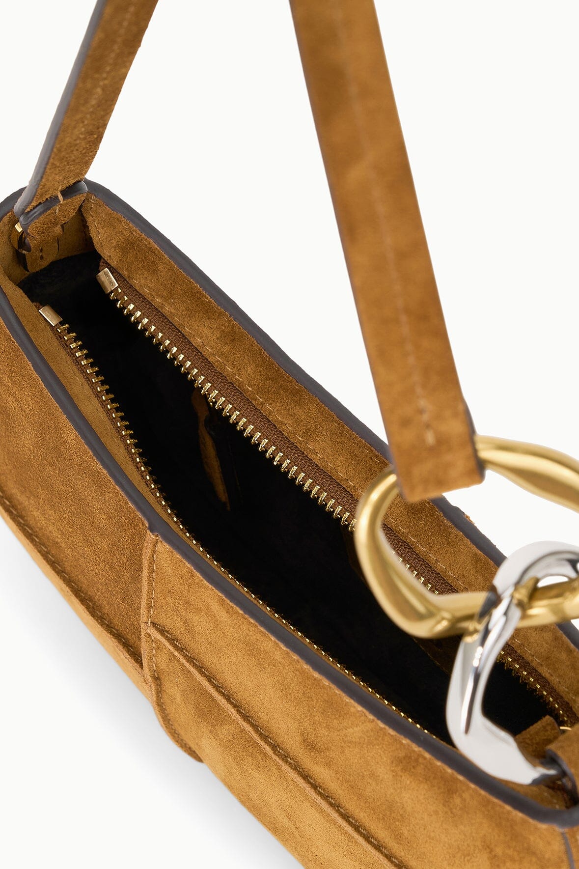 staud ollie bag tan patchwork suede