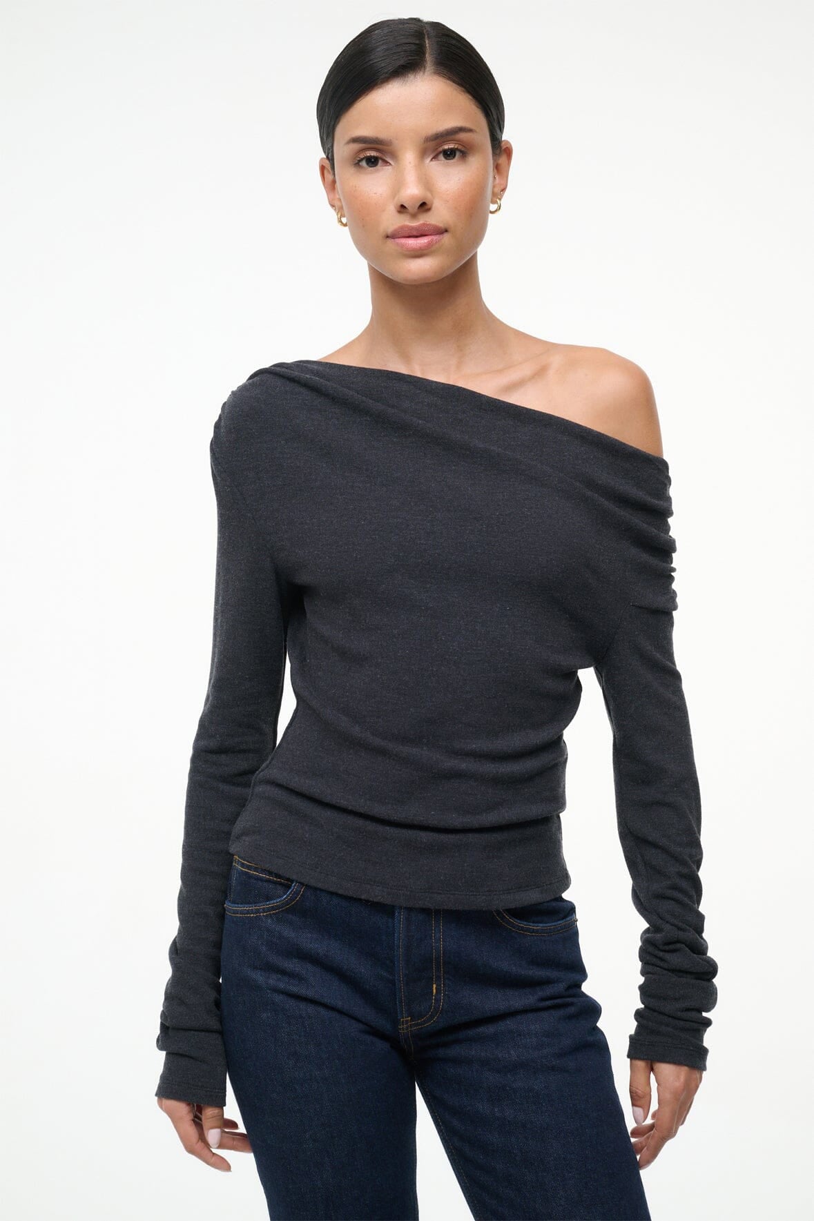 staud philomena top charcoal