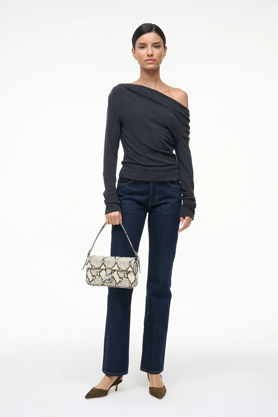 staud philomena top charcoal