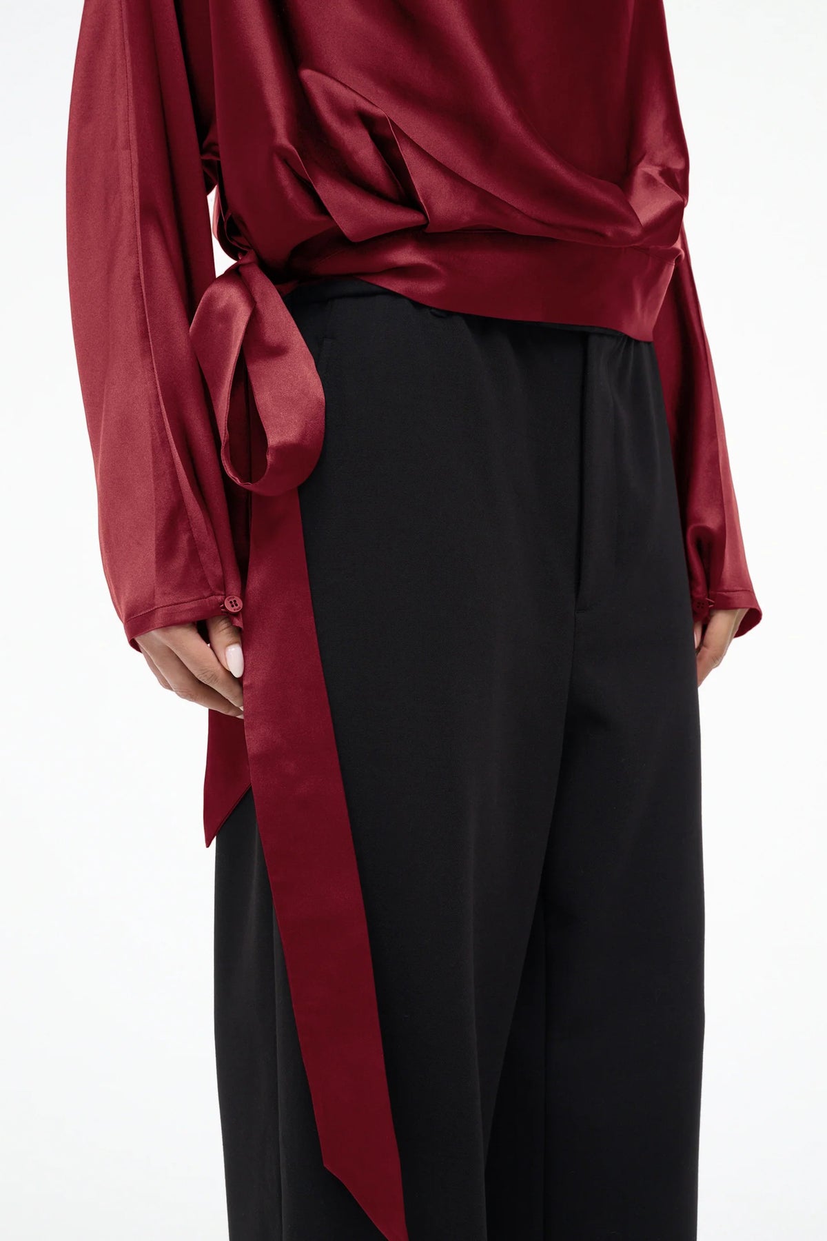 staud phoebe silk top sangria
