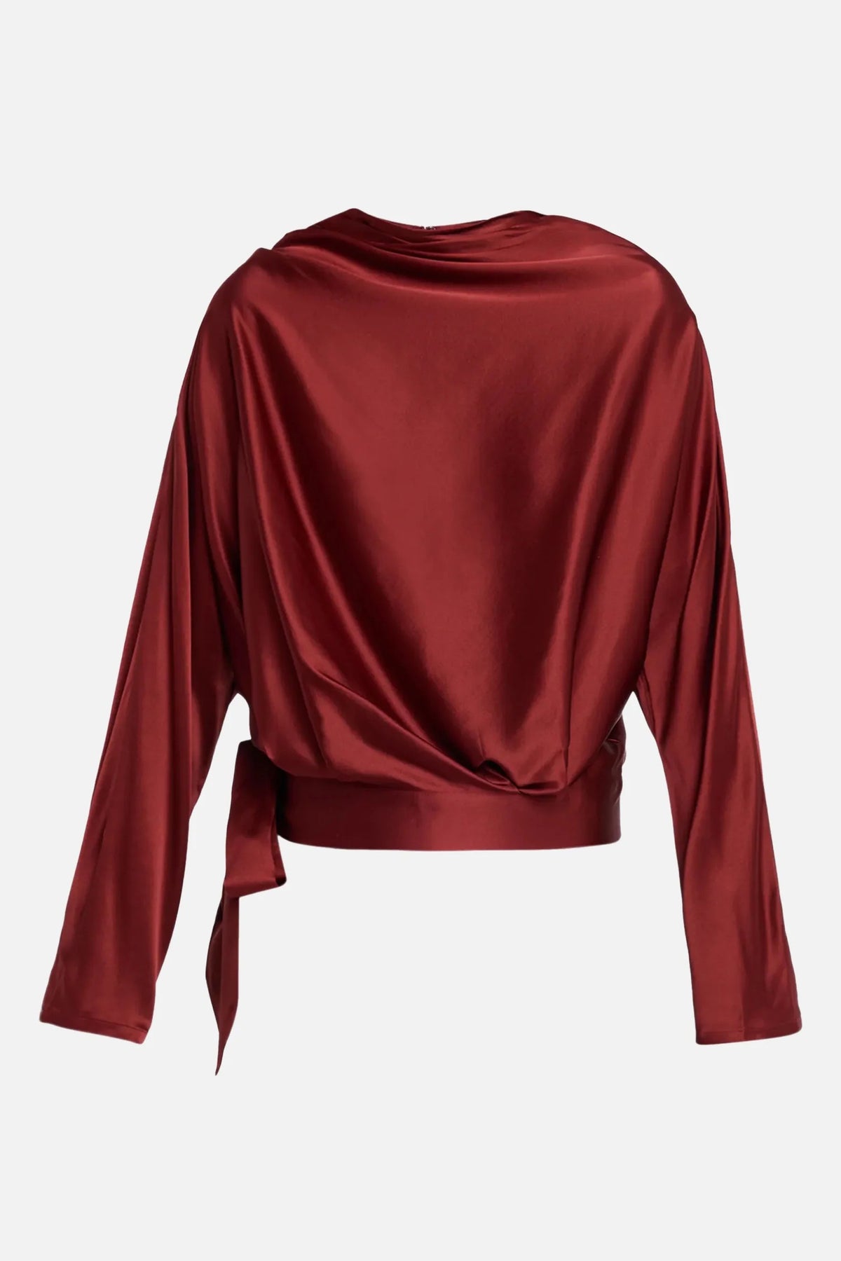 staud phoebe silk top sangria