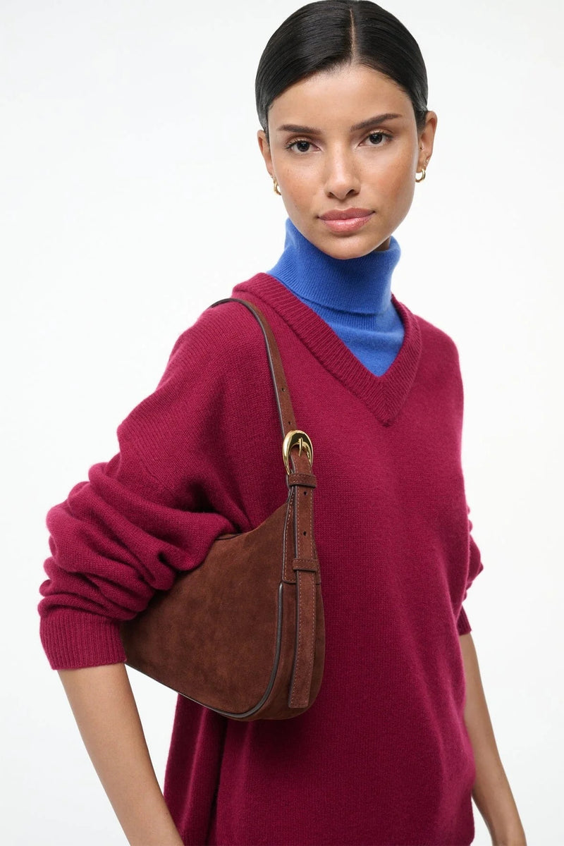 staud pine shoulder bag mahogany 