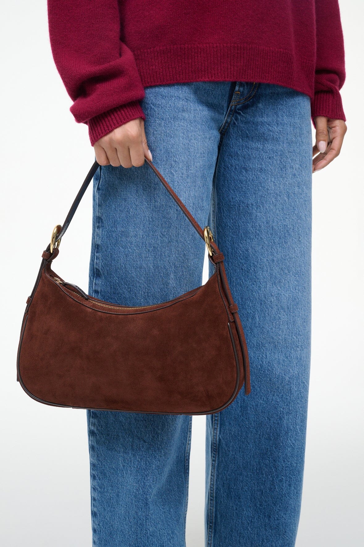 staud pine shoulder bag mahogany 